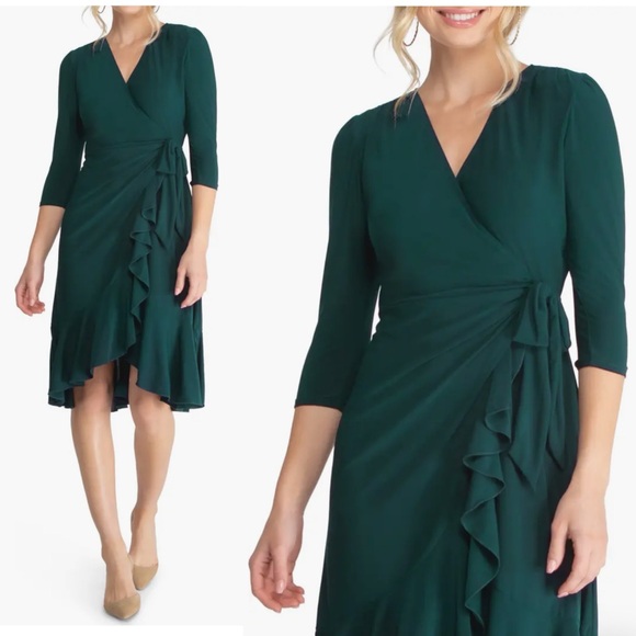 Kiyonna  - Whimsy Wrap Dress Hunter Medium - Picture 16 of 16